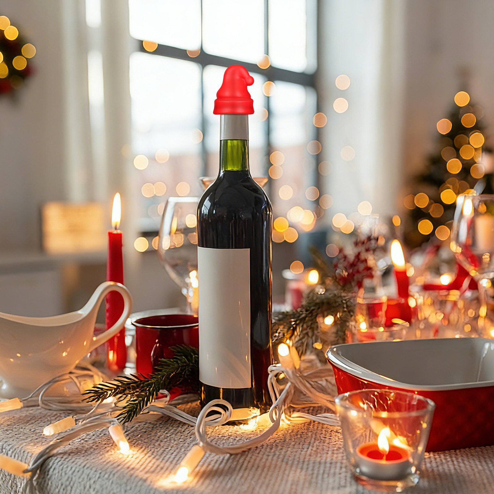 Wine Beer Hat - 2 Adet Mini Noel Baba Şapkası